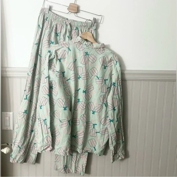 8 Oak Lane Women’s Large Pickleball Pajama Set 100% Cotton - Picture 4 of 7